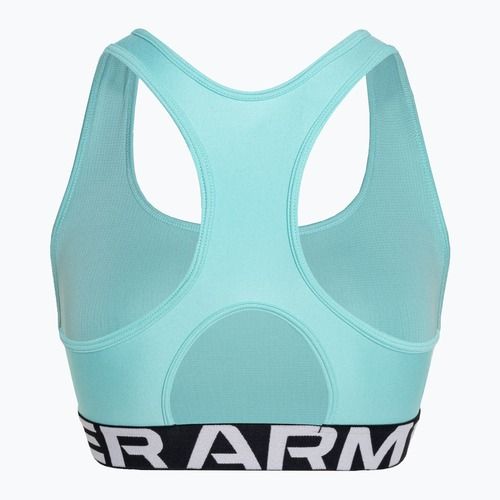 Reggiseno fitness Under Armour HG Authentics Mid Branded radial turchese/bianco