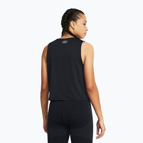 Canotta Under Armour Rush Energy Crop nero/bianco da donna per l'allenamento