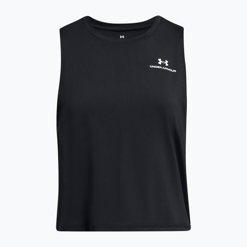 Canotta Under Armour Rush Energy Crop nero/bianco da donna per l'allenamento