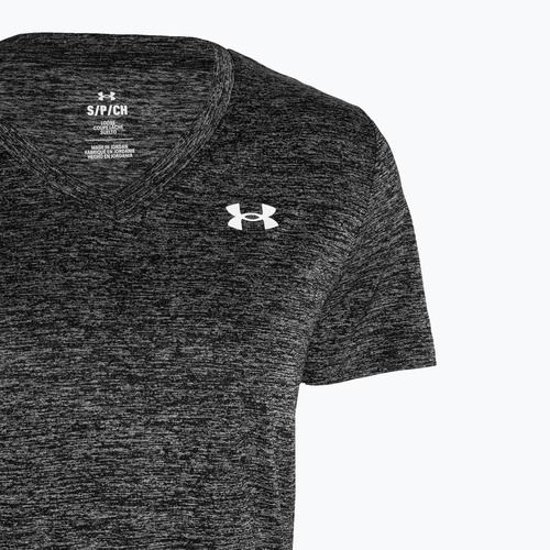 Maglietta da allenamento Under Armour Tech V-Twist nero/bianco da donna