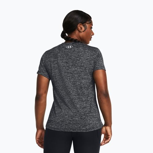 Maglietta da allenamento Under Armour Tech V-Twist nero/bianco da donna