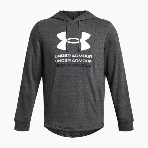 Felpa da uomo Under Armour Rival Terry Graphic Hood, colore nero/castano