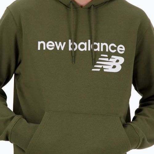 Felpa con cappuccio New Balance Core Fleece Uomo, muschio scuro