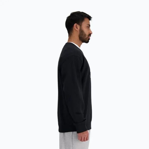 Felpa New Balance Stacked Logo French Terry Crew uomo nero