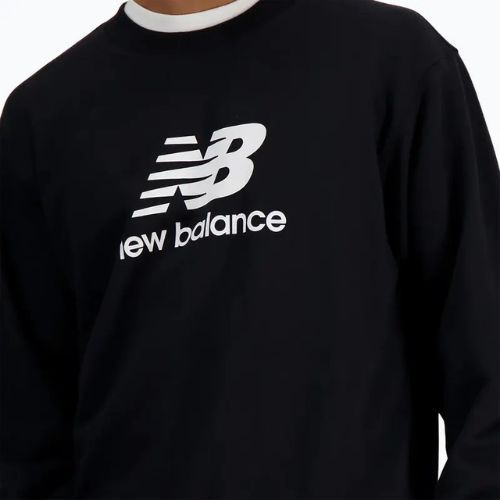 Felpa New Balance Stacked Logo French Terry Crew uomo nero