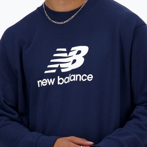 Felpa New Balance Stacked Logo French Terry Crew Uomo nb navy