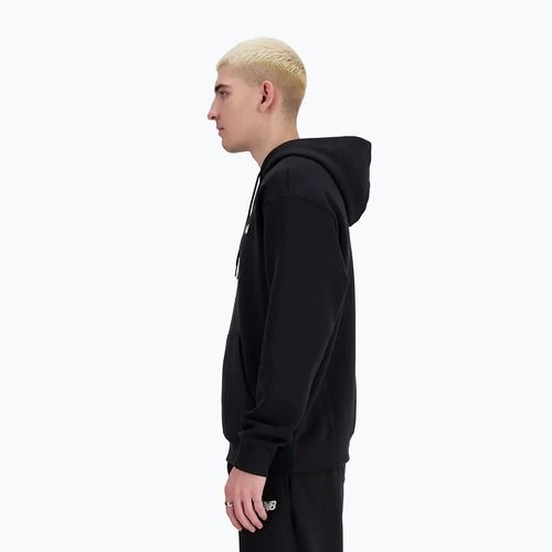 Felpa con cappuccio New Balance Small Logo French Terry nero Uomo