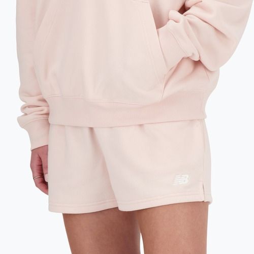 Pantaloncini New Balance French Terry da donna, quarzo