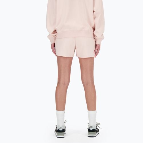Pantaloncini New Balance French Terry da donna, quarzo