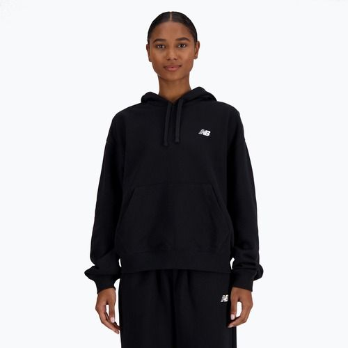 Felpa con cappuccio New Balance French Terry Small Logo donna, nero