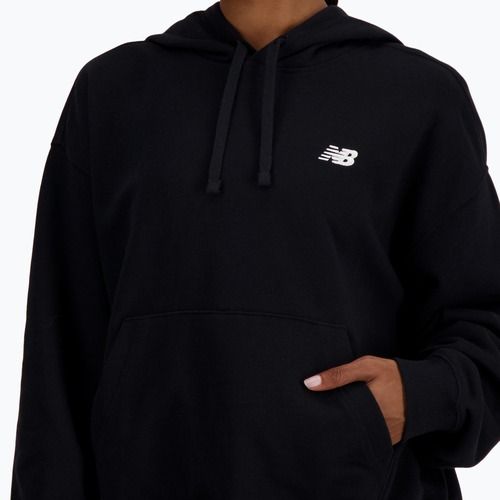 Felpa con cappuccio New Balance French Terry Small Logo donna, nero