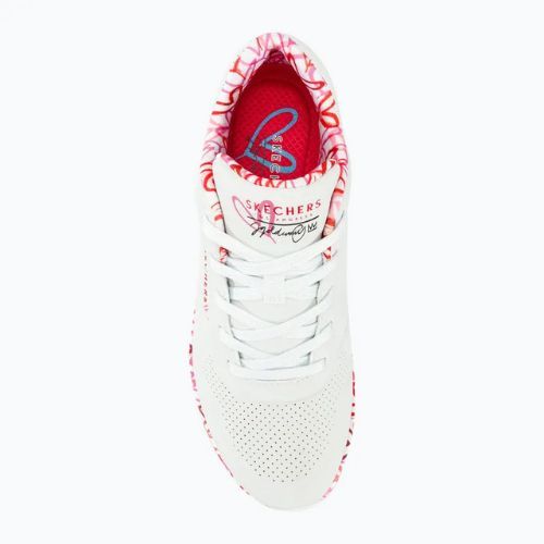 SKECHERS Uno Loving Love scarpe da donna in maglia bianca/rossa/rosa