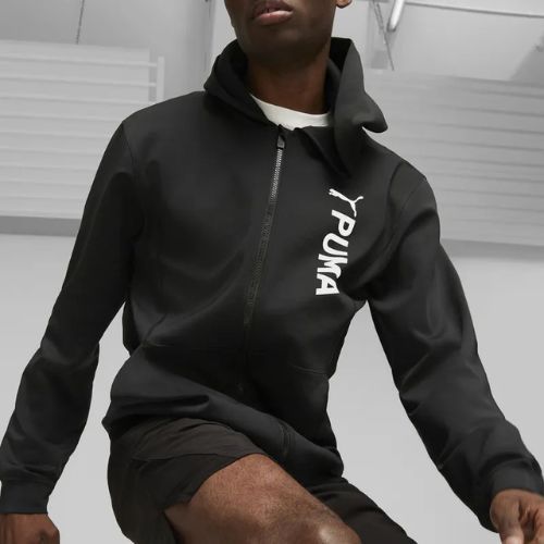 Felpa da allenamento da uomo PUMA Fit Double Knit FZ Hoodie puma black