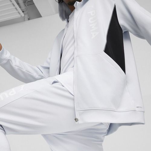 Felpa da allenamento da uomo PUMA Fit Double Knit FZ Hoodie silver mist
