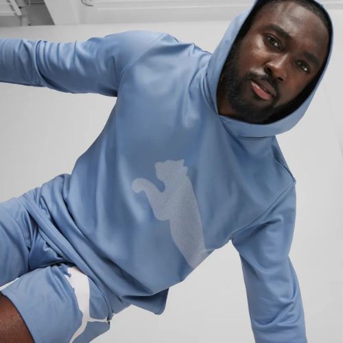 Felpa da allenamento da uomo PUMA Train All Day Big Cat Hoodie zen blue