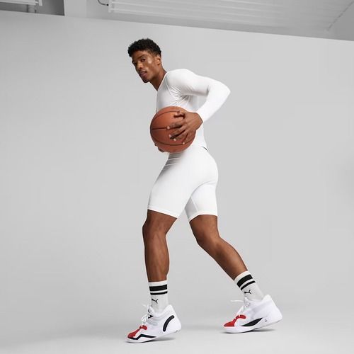 Pantaloncini da basket da uomo PUMA Hoops Team Baselayer puma bianco