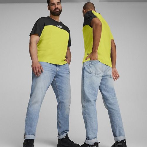 PUMA ESS+ Block Tee Uomo puma nero/lime sheen