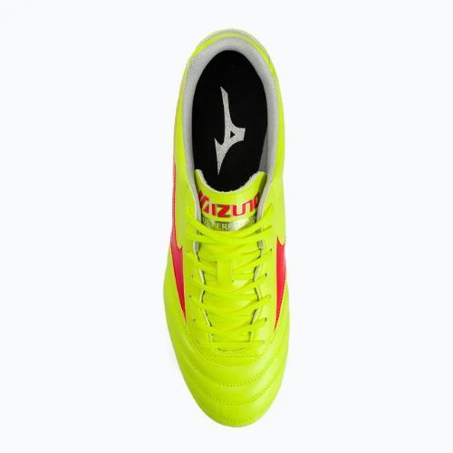 Mizuno Morelia II Club MD scarpe da calcio giallo sicurezza/fiery coral 2/galaxy silver uomo