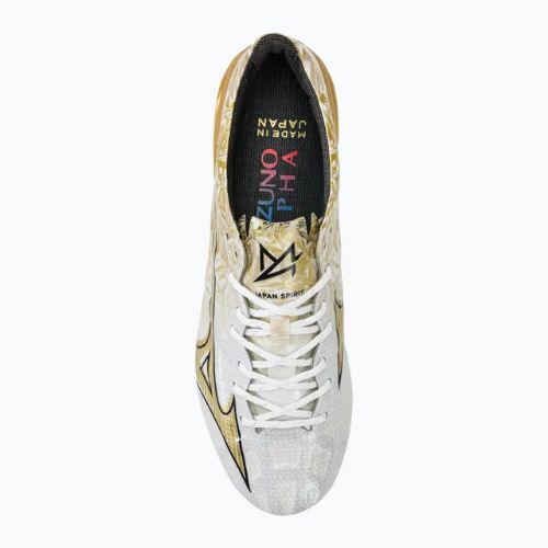 Scarpe da calcio da uomo Mizuno Αlpha Japan Md bianco/oro/nero