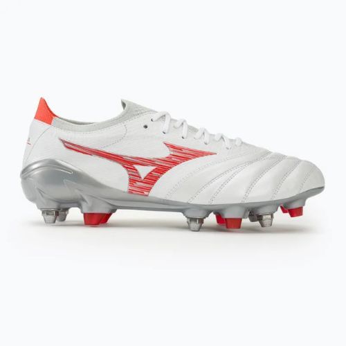 Mizuno Morelia Neo IV Β Japan Mix bianco/rosso radiante/corallo caldo scarpe da calcio uomo