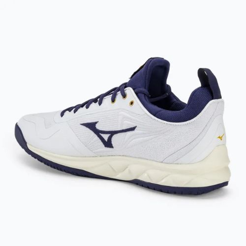 Scarpe da pallavolo da uomo Mizuno Wave Luminous 2 bianco/nastro blu/oro