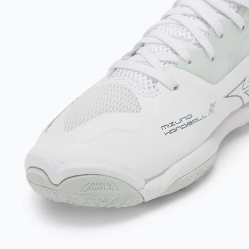 Scarpe da pallamano da donna Mizuno Wave Mirage 5 bianco/glacial ridge/patinagreen