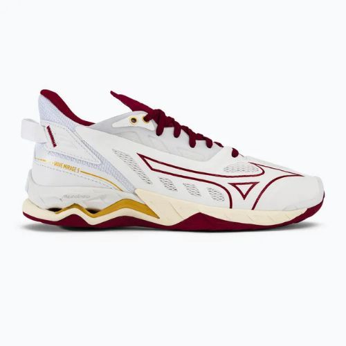 Scarpe da pallamano da donna Mizuno Wave Mirage 5 bianco/cabernet/mp oro
