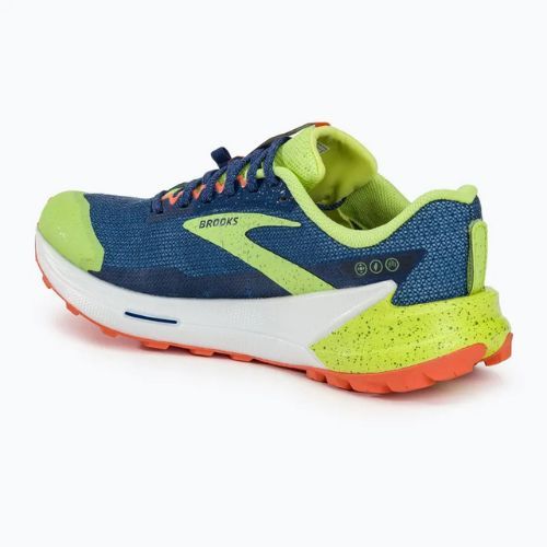 Brooks Catamount 2, scarpe da corsa da uomo, blu/fuoco/verde brillante