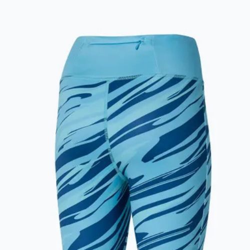 Leggings da corsa da donna Mizuno 7/8 stampato blu maui
