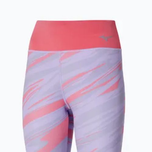 Leggings running donna Mizuno 7/8 stampato lilla pastello