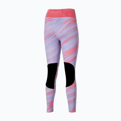 Leggings running donna Mizuno 7/8 stampato lilla pastello
