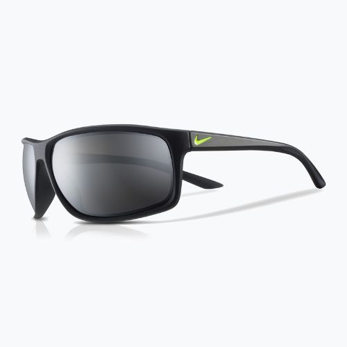 Occhiali da sole da uomo Nike Adrenaline nero/grigio opaco con specchio d'argento
