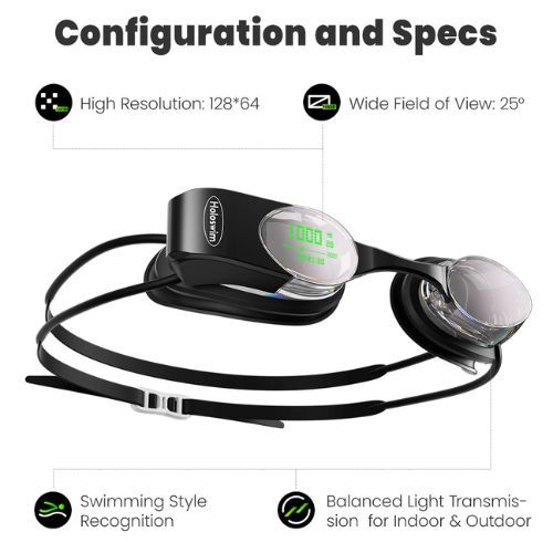 Occhiali da nuoto Holoswim Smart nero