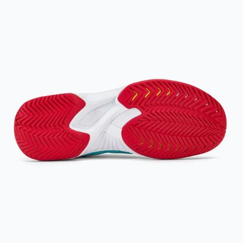 Scarpe da tennis da donna Mizuno Wave Exceed Tour 5 AC tanger turchese/fiery coral 2/bianco
