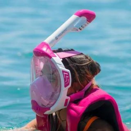 Maschera integrale per snorkeling AQUASTIC KAI rosa