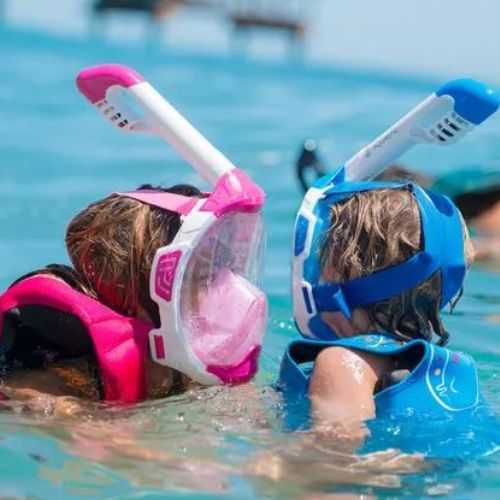 Maschera integrale per snorkeling AQUASTIC KAI rosa