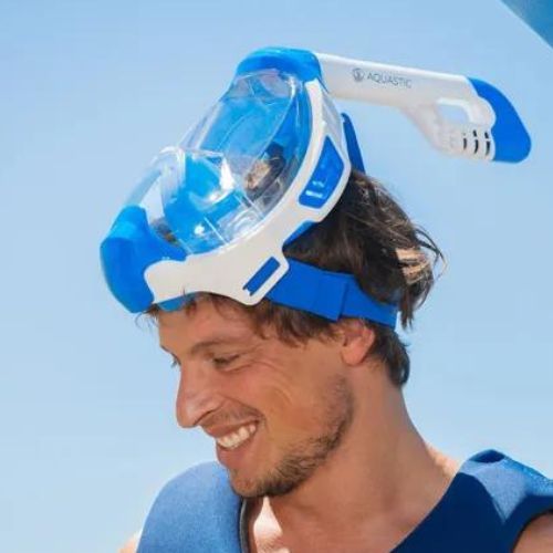 Maschera integrale per lo snorkeling AQUASTIC KAI blu