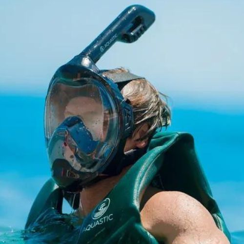 Maschera integrale per lo snorkeling AQUASTIC KAI nero