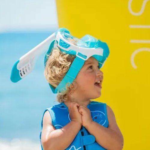 Maschera integrale per bambini per lo snorkeling AQUASTIC KAI Jr turchese