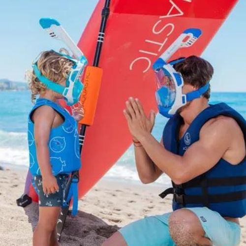 Maschera integrale per bambini per lo snorkeling AQUASTIC KAI Jr turchese