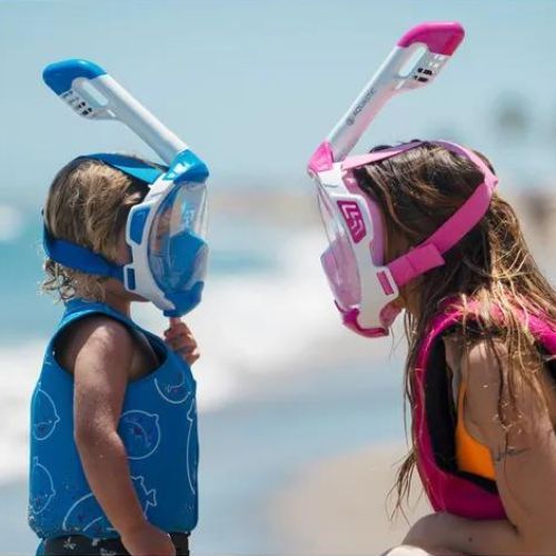 Maschera integrale per bambini per lo snorkeling AQUASTIC KAI Jr blu