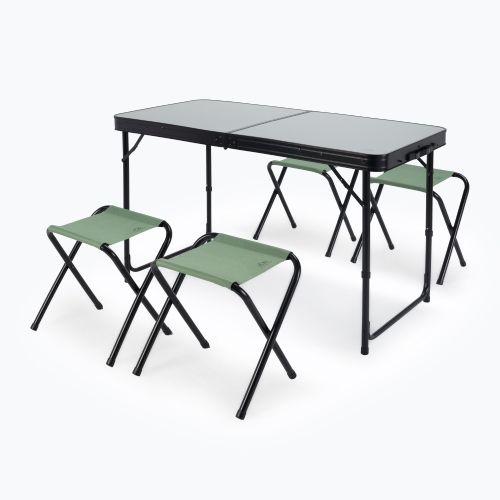 Tavolo da campeggio pieghevole + sedie KADVA CAMPtable set per 4-6 persone grigio