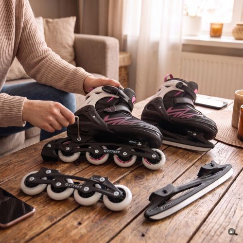Pattini per bambini ATTABO 2 in 1 Kylo rosa