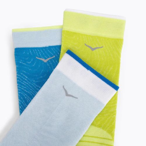 HOKA Crew Run Sock 3 paia di calzini da corsa blu diva/acqua ghiacciata/serale primula
