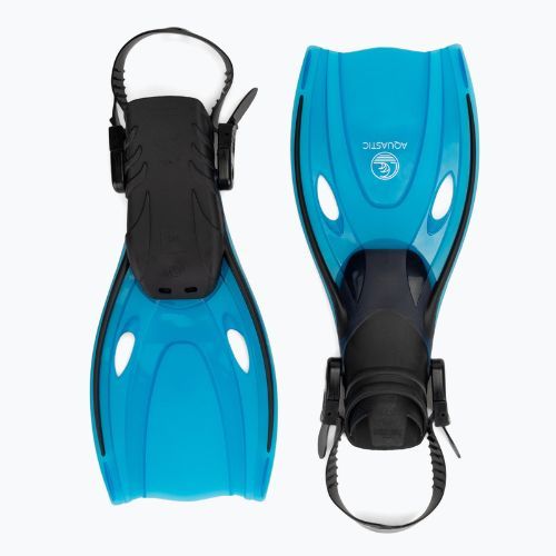 AQUASTIC Shelly set snorkeling per bambini maschera + boccaglio + pinne blu