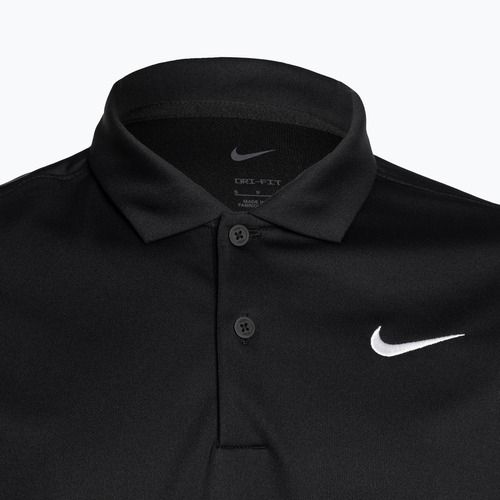 Polo Nike Court Dri-Fit da uomo, tinta unita, bianco e nero