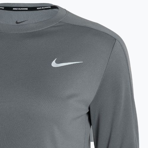 Donna Nike Dri-Fit Crew-Neck running manica lunga grigio fumo