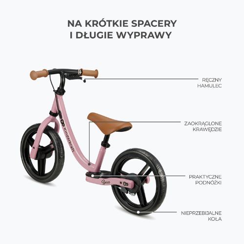 Kinderkraft bicicletta da fondo Space rosa intenso