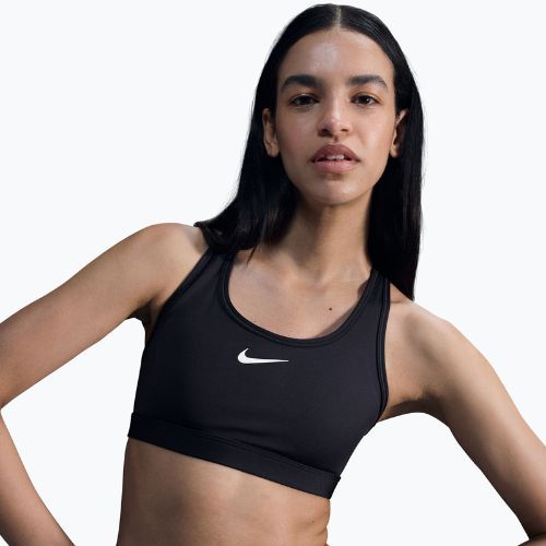 Reggiseno da allenamento Nike Swoosh Medium Support nero/bianco