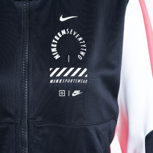 Nike Sportswear Tracksuit Top donna nero/light crimson/bianco